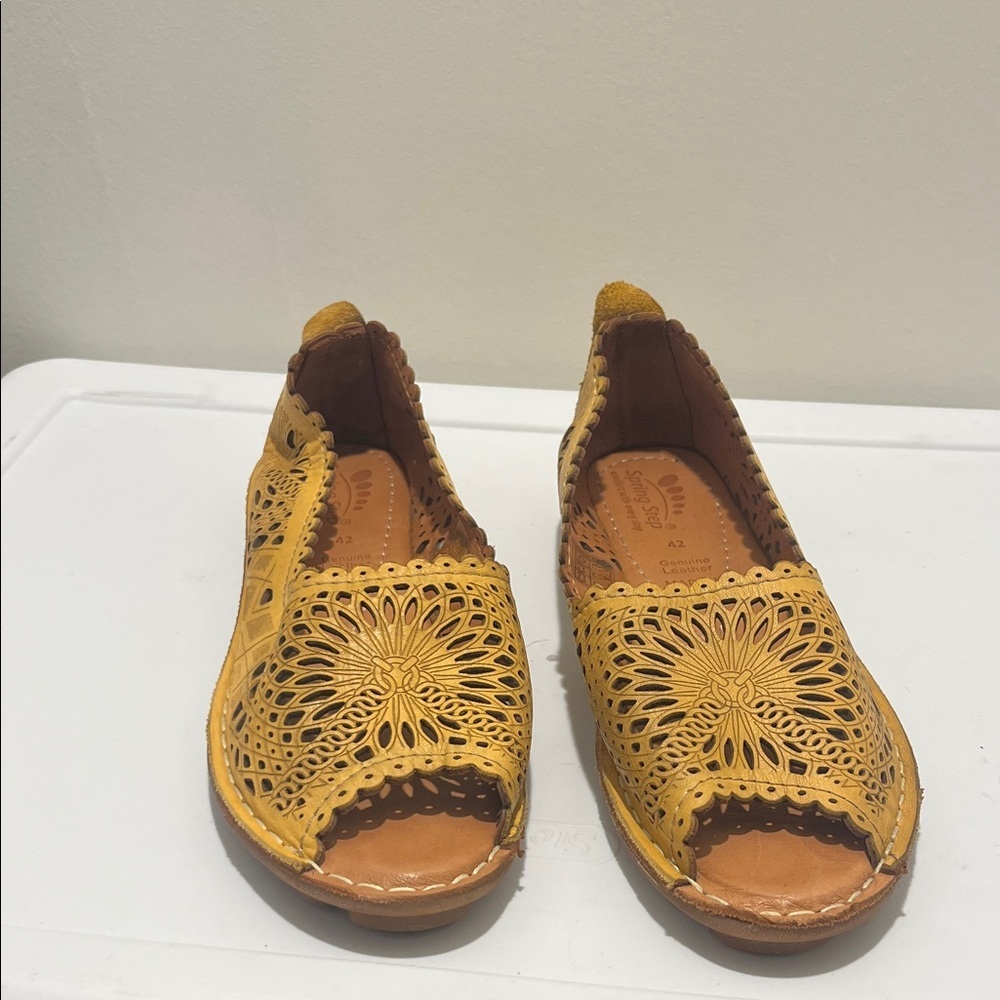 Yellow Leather Women SPRING STEP Shoes